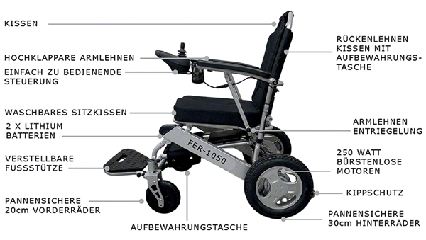 Elektro-Rollstuhl faltbar XL
