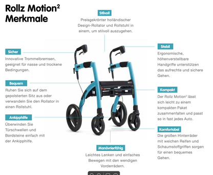 Transportrollstuhl und Rollator